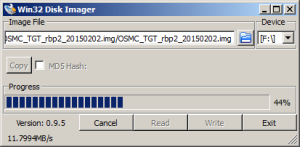 Win32DiskImager flashing OSMC
